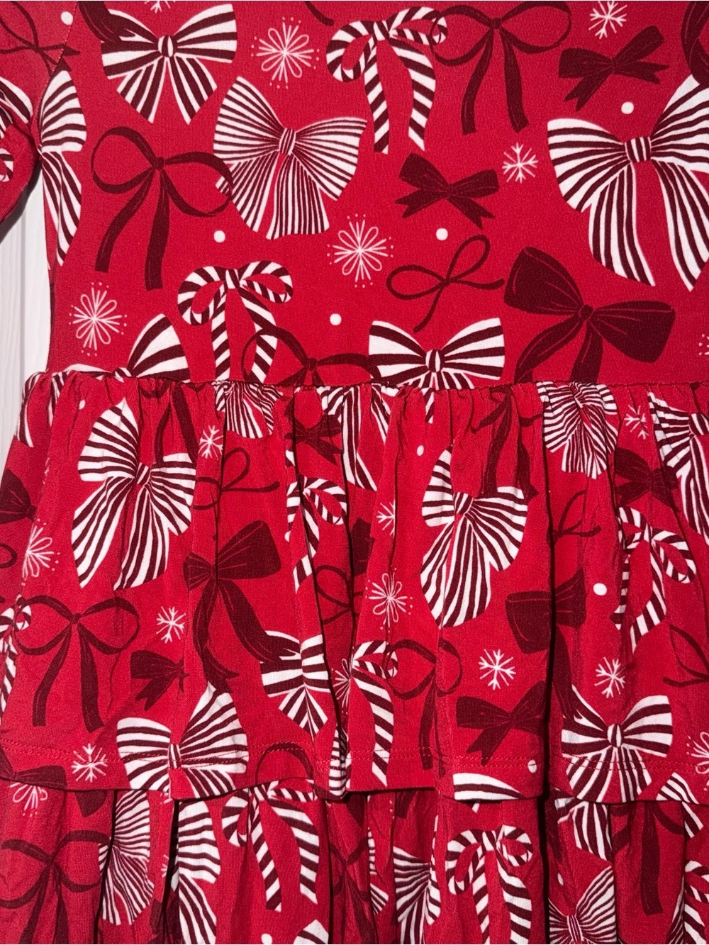 NWT Play by Little Sleepies Holiday Bows Tiered Dress Size 8 - Picture 2 of 5